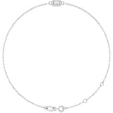 14K White Gold Natural White Sapphire 6 1/2-7 1/2" Bracelet