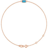 14K Rose Gold Natural Blue Zircon 6 1/2-7 1/2