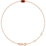 14K Rose Gold Natural Mozambique Garnet 6 1/2-7 1/2" Bracelet