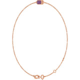14K Rose Gold Lab-Grown Alexandrite 6 1/2-7 1/2" Bracelet