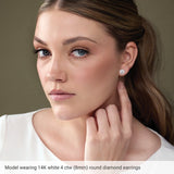 14K Rose Gold Lab-Grown Emerald Earring