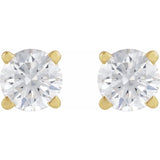 14K Yellow Gold 1/4 CT Natural Diamond Earring