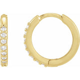 14K White Gold 1/3 CTW Lab-Grown Diamond Hinged 15 mm Hoop Earrings