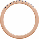 10K Rose Gold Lab-Grown Blue Sapphire Stackable Ring