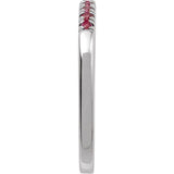10K White Gold Natural Ruby Stackable Ring