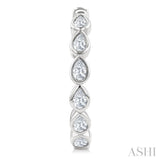 1 Ctw Bezel Set Pear Cut Diamond Fashion Hoop Earring in 14K White Gold