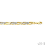 1/6 Ctw Round Cut Diamond Bold Knot Link Fashion Bracelet in Yellow Gold Vermeil