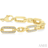 1/6 Ctw Round Cut Diamond Paperclip Bracelet in Yellow Gold Vermeil