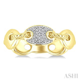 1/20 Ctw Mariner Link Round Cut Diamond Ring in Yellow Gold Vermeil