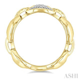 1/20 Ctw Mariner Link Round Cut Diamond Ring in Yellow Gold Vermeil