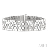 1/4 Ctw Round Cut Diamond Hexagon Fashion Bracelet in Sterling Silver