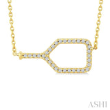 1/10 Ctw Round Cut Diamond Petite Pickleball Fashion Pendant With Chain in 10K Yellow Gold