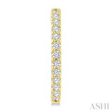 1/2 Ctw Round Cut Diamond Hoop Earrings in 14K Yellow Gold