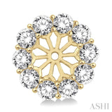 1 1/2 Ctw Round Cut Diamond Earring Jacket in 14K Yellow Gold