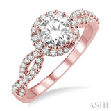 1/3 Ctw Diamond Semi-Mount Engagement Ring in 14K Rose Gold
