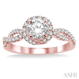 1/3 Ctw Diamond Semi-Mount Engagement Ring in 14K Rose Gold