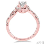 1/3 Ctw Diamond Semi-Mount Engagement Ring in 14K Rose Gold