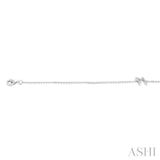 1/20 Ctw Initial 'M' Round Cut Diamond Bracelet in 10K White Gold