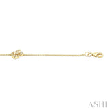 1/20 Ctw Petite Fleur De Lis Round Cut Diamond Fashion Bracelet in 10K Yellow Gold