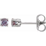 14K White Gold Imitation Alexandrite Youth Earrings