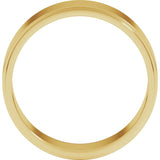 14K Yellow Gold 7 mm Stepped-Edge Flat Band Size 7.5