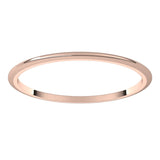 14K Rose Gold 1 mm Half Round Band Size 6.5