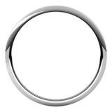 14K White Gold 1 mm Half Round Band Size 8