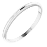 14K X1 White Gold 1.5 mm Half Round Band Size 6