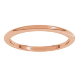 14K Rose Gold 1.5 mm Comfort-Fit Half Round Band Size 7
