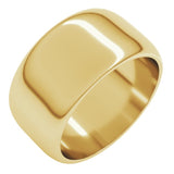 14K Yellow Gold 10 mm Half Round Band Size 7