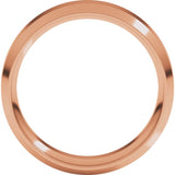 10K Rose Gold 6 mm Beveled-Edge Comfort-Fit Flat Band Size 10