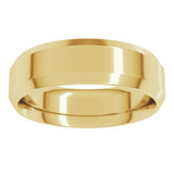 14K Yellow Gold 6 mm Beveled-Edge Comfort-Fit Flat Band Size 8
