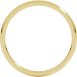 14K Yellow Gold 1.5 mm Lightweight Comfort-Fit Half Round Band Size 8