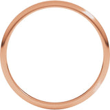 14K Rose Gold 1.5 mm Lightweight Half Round Band Size 6
