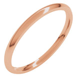 14K Rose Gold 1.5 mm Lightweight Comfort-Fit Half Round Band Size 5.5