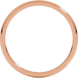 14K Rose Gold 1.5 mm Lightweight Comfort-Fit Half Round Band Size 5.5