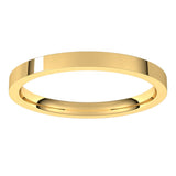 14K Yellow Gold 2 mm Flat Comfort Fit Light Band Size 7