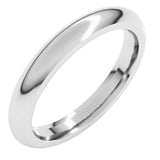 Platinum 3 mm Comfort-Fit Half Round Band Size 5
