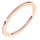 14K Rose Gold 1 mm Comfort-Fit Flat Band Size 10