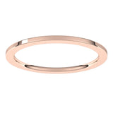 14K Rose Gold 1 mm Comfort-Fit Flat Band Size 10