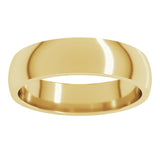 14K Yellow Gold 5 mm Lightweight Comfort-Fit Half Round Band Size 12