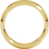 14K Yellow Gold 7 mm Beveled-Edge Comfort-Fit Flat Band Size 11