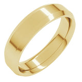 14K Yellow Gold 5 mm Beveled-Edge Comfort-Fit Flat Band Size 10