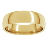 14K Yellow Gold 5.5 mm Lightweight Comfort-Fit Half Round Band Size 9
