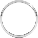 14K White Gold 3 mm Lightweight Half Round Band Size 6