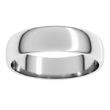 10K White Gold 5 mm Lightweight Half Round Band Size 11