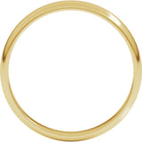 10K Yellow Gold 3 mm Lightweight Half Round Band Size 6.5