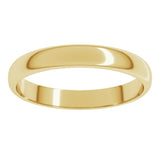 10K Yellow Gold 3 mm Lightweight Half Round Band Size 6
