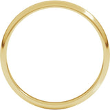 10K Yellow Gold 2.5 mm Lightweight Half Round Band Size 10