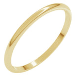 10K Yellow Gold 1.5 mm Lightweight Half Round Band Size 12.5